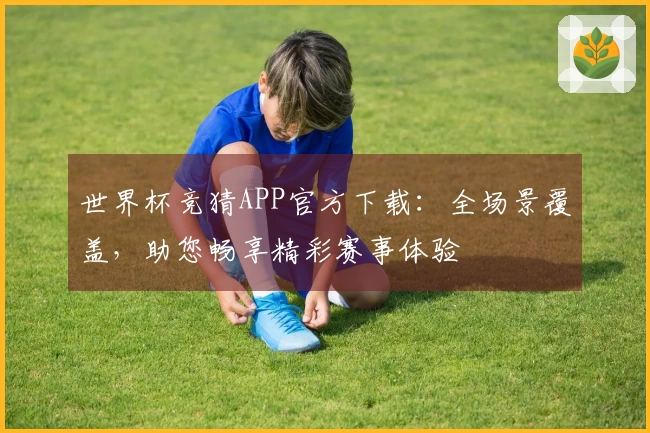 世界杯竞猜APP官方下载：全场景覆盖，助您畅享精彩赛事体验